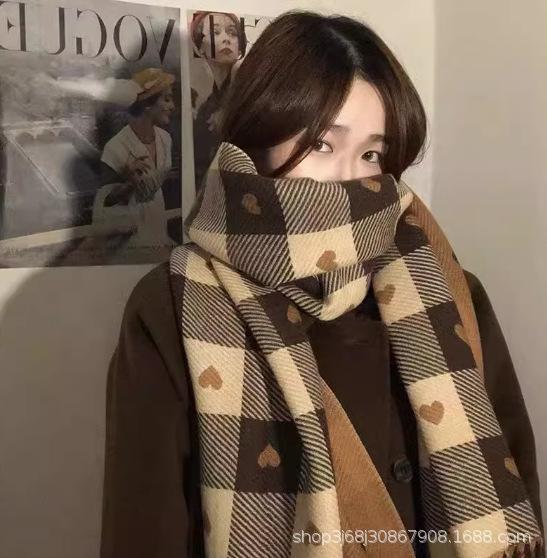 Iceland sea salt blue scarf women's autumn and winter new mohair solid color versatile scarf warm imitation cashmere shawl