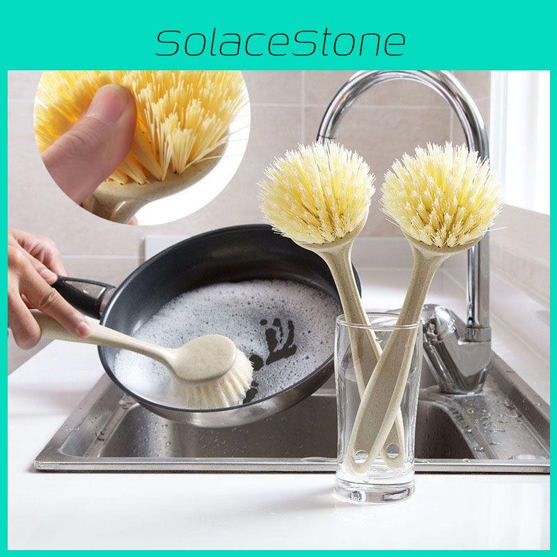 Versatile Long Handle Kitchen Cleaning Brush Perfect For Dish Washing And Pot Care