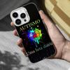 Puzzle Art Support Autism Phone Case For iPhone 16,15,14,13,12,11,Mini,XS,Pro,SE,MAX White Matte Shockproof Cover