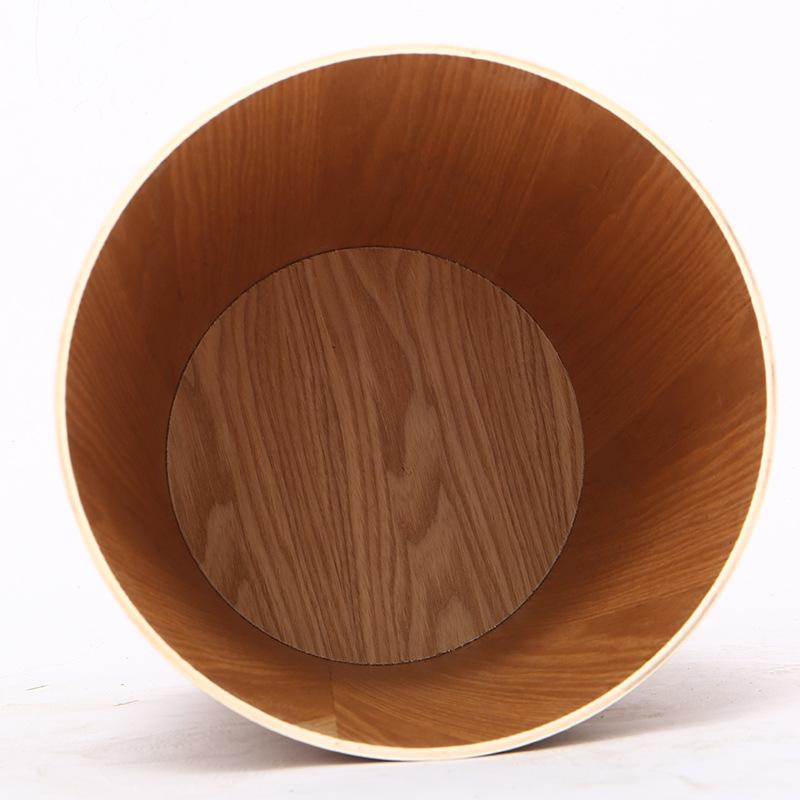 Wooden Waste Bins  Bedroom Large Capacity Trash Cans Modern Living Room Round Garbage Can Nordic Bathroom Litter Bin with Lid