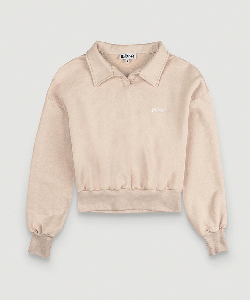 ROVVE Cropped Collar Sweat Shirt (Beige)