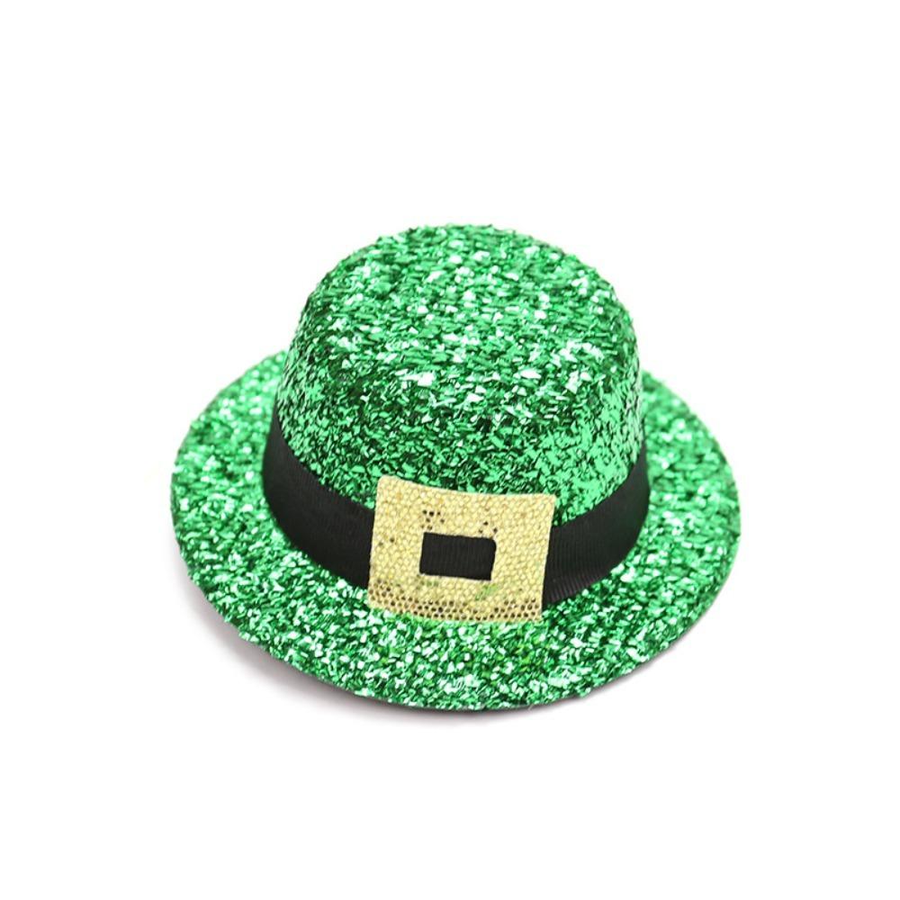 New Green Shamrock Hairpin Sequin Velvet Clover Lucky Clover Clip Glitter Costume Party Accessories Saint Patricks Day