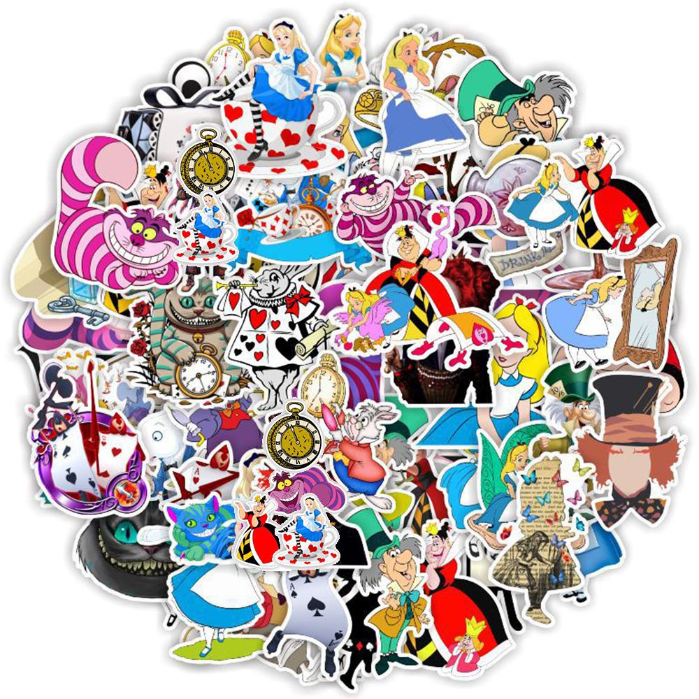 10/30/50PCS  Movie Alice in Wonderland Stickers Kawaii Cartoon Decal Graffiti Laptop Phone Stationery Sticker for Kids Toy