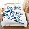 Blue Butterfly Duvet Cover Set King Size 220x240 Double Bed Single 3D Queen Bedding Sets Pink Full Twin Quilt Linen Pillowcase