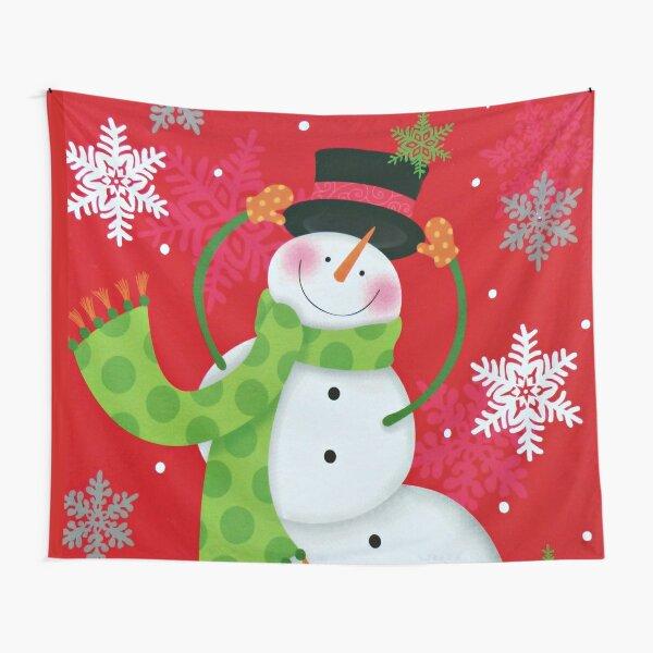 Snowman Tapestry Merry Christmas Tapestry Xmas New Year Winter Party Decoration Wall Hanging for Bedroom Living Room Dorm Decor