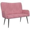 2 Seater Sofa Pink 115 X 61 X 87 Cm Velvet (V)