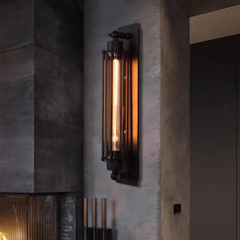 Hot Selling Black Iron Wall Lamp Retro Loft Industrial Edison Flute Wall Light Retro Home Indoor Loft Restaurant Bar Corridor