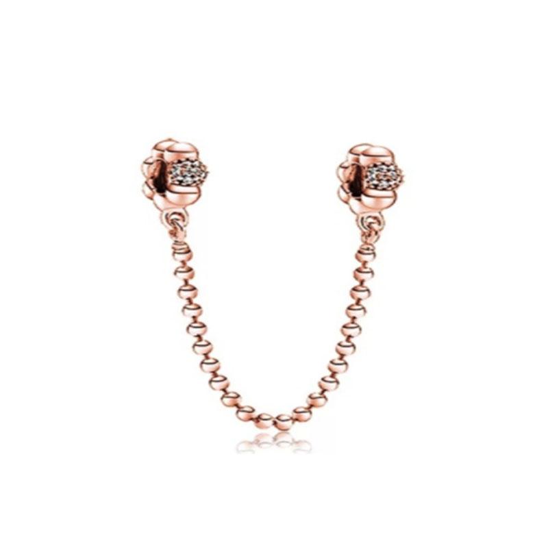 New Plated Copper Moon Star Love Safety Chains Spacer Bead Charm Fit Original Bracelet For Women Diy Jewelry