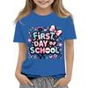 Children's Casual and Fashionable Round-Neck Printed Short-Sleeve Top for Back-to-School