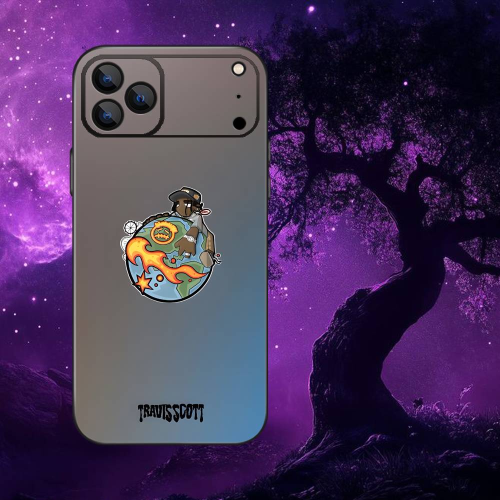 C-Cactus J-Jack Travis Scott Phone Case For iPhone 17,16,15,14,13,12,Pro,Max,Plus,E,SE4,Air,Mini Black Soft Box