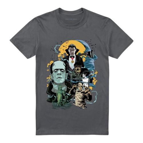 Universal Monsters Unisex Adult Monster Mash Ringspun Cotton Midweight T-Shirt