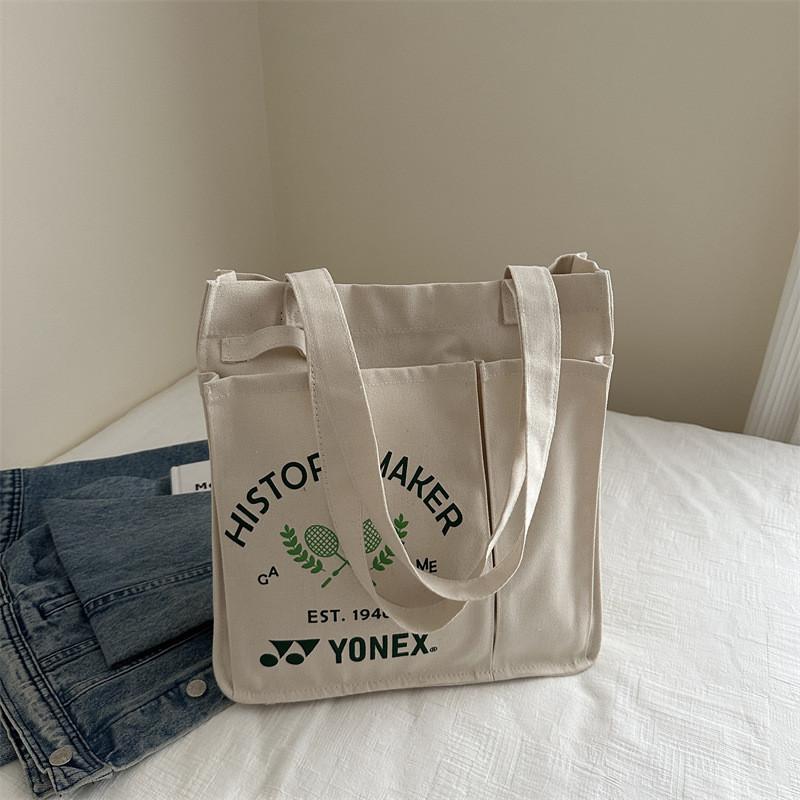 Stilvolle Retro-Tragetasche mit großem Fassungsvermögen für Studenten, aus weichem Canvas-Stoff mit Reißverschluss