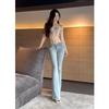 Women's Light Color Low-Waist Stretch Micro-Flared Jeans for Spring and Autumn