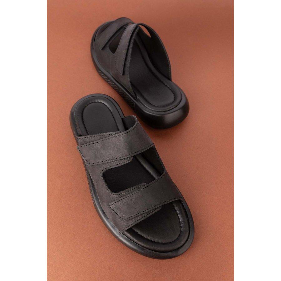 Pantofole estive casual in vera pelle da uomo