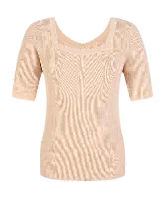 ECOLEDEPARIS Square Neck Short Sleeve Knit_Rb37Kkcp40Z