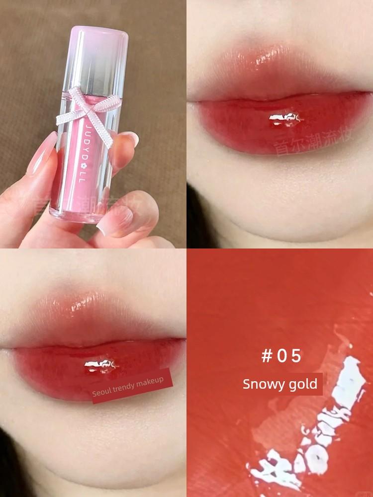 Judydoll Orange Ice Iron 2.0 New Upgrade Essence Mirror Water Gloss Lip Glaze Lipstick Moisturizing and Long-Lasting