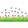 Grass Flower Butterfly Baseboard Skirting Line Wall Sticker Self Adhesive PVC Living Room Bedroom Corner Decor