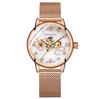 ORKINA Women's Automatic Mechanical Watch Fashion Diamond Love Hollow Design Mesh Stainless Steel Strap Wristwatch MG090