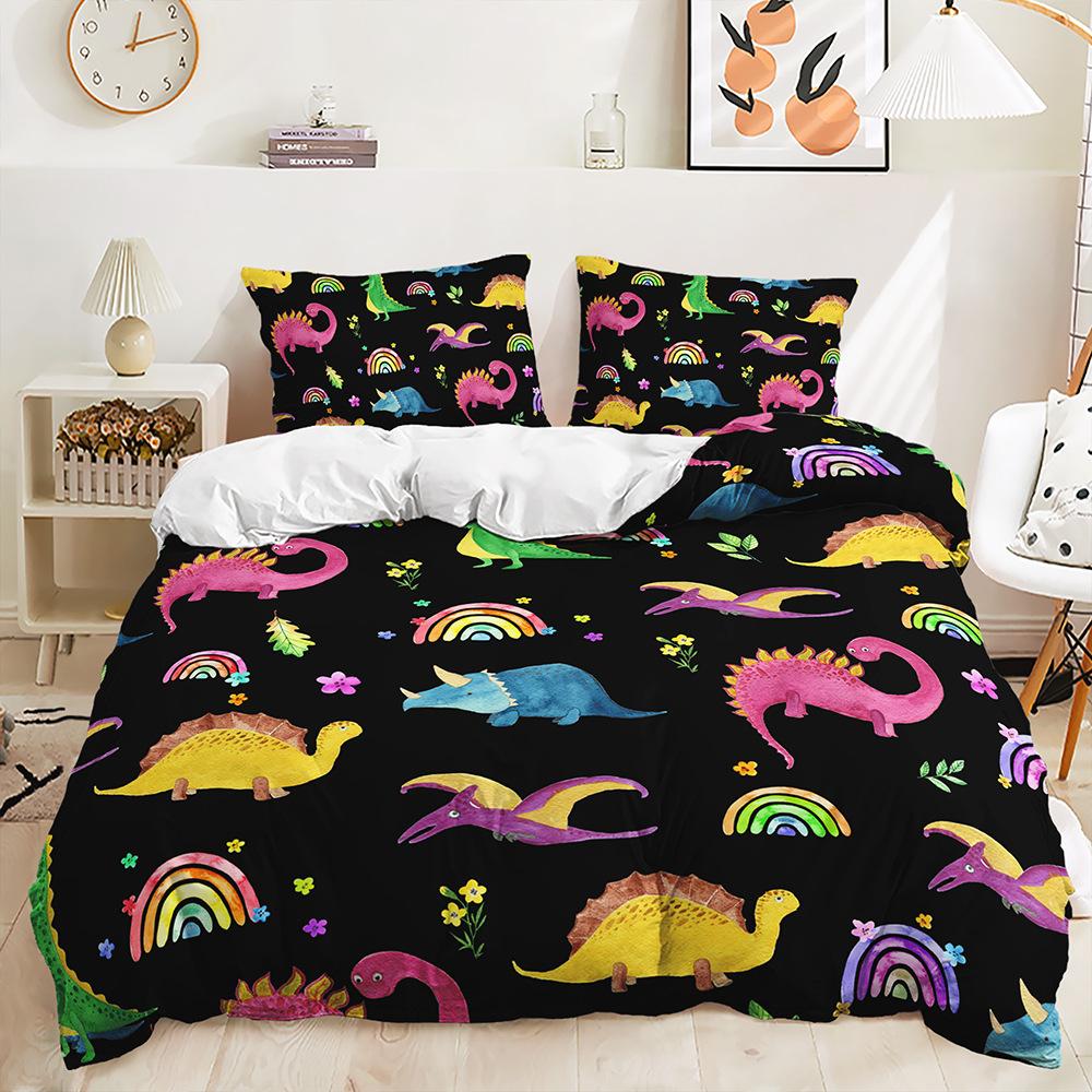 Three-Piece Cartoon Dinosaur Quilt Set Two-Piece Bedding Set
