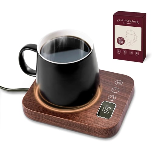 Gravity Sensor Cup Warmer with Heating Coaster, Memory Function, 9 Temperature Settings (Max. 85C), 4-Hour Auto Power-Off, Anti-Forget Function, Coff