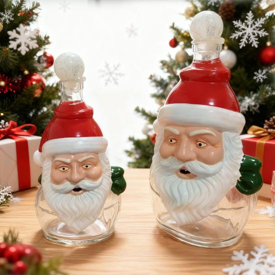 Santa Whiskey Decanter Funny Christmas Wine Decanter Holiday Gifts for Father Husband Boyfriend Brother