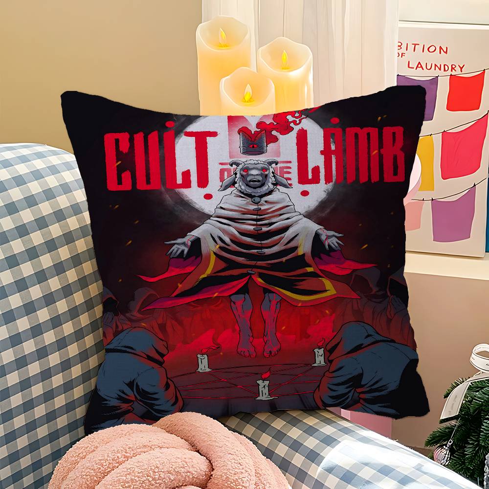 

C-Cult O-Of T-The L-Lamb V-Video Game Office Cushion Pillowcase Car Cushion Cover45X45CM Lumbar Pillowcase Sofa Pillowcover 12x12Inch