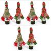 Christmas Wine Bottle Decor Set With Knitted Scarf And Hat For Holiday Celebration