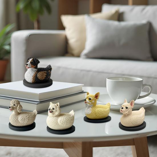 

Dog Duck Figurine French Bulldog Corgi Samoyed Dobermann Border Collie Statue Sculpture Home Office Decoration Ornament G