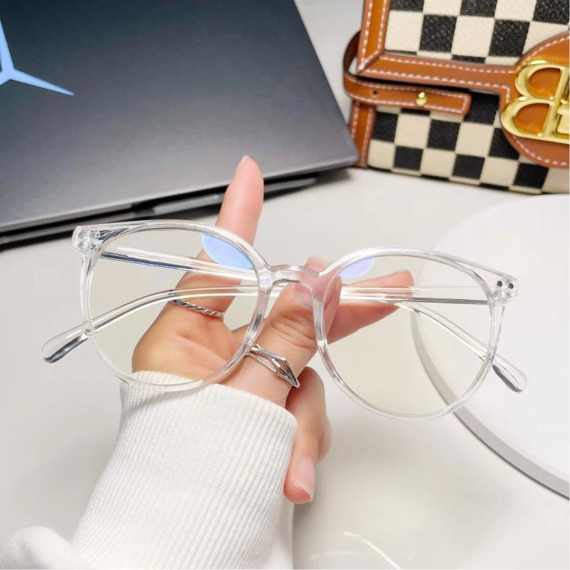 Protective Glasses 2pcs New Women Round Glasses Frames Anti Blue Light Eyeglasses Tri Color Eyewaer Outdoor Street Shoot Glasses