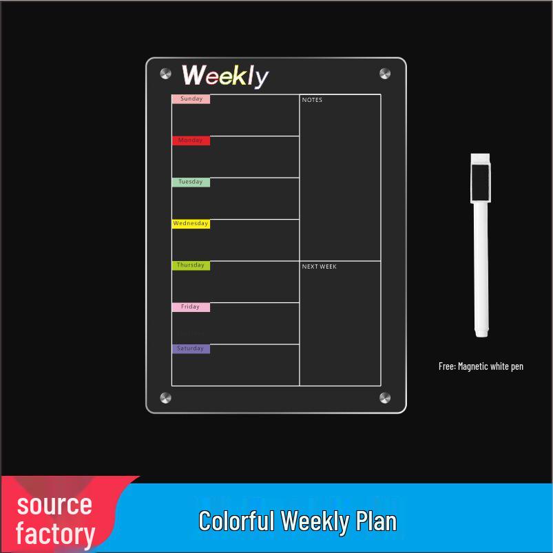 Clear Magnetic Acrylic Double-Layer Dry Erase Board for Refrigerator