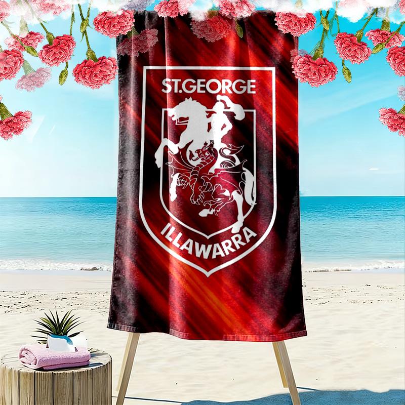 St George llawarra Print Beach Towel, Large Soft Quick Dry Towel for Beach Camping Swimming