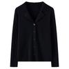 Women's Fashionable Polo Collar Knit Cardigan - 2026 Spring/Summer Collection: Solid Color Long Sleeve Outerwear Top