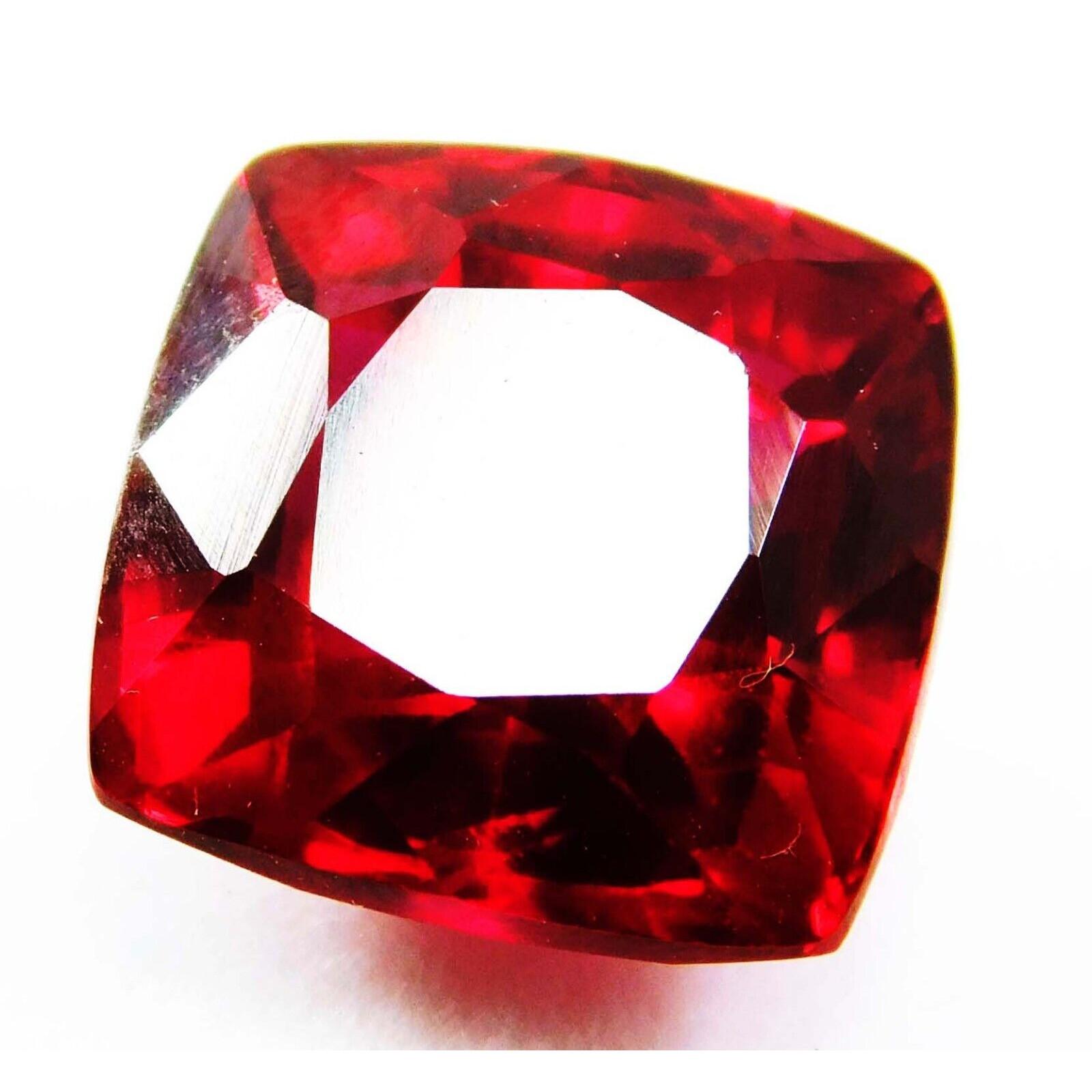 

8.60 Ct CERTIFIED NATURAL Ruby Red SQUARE Cushion Cut Loose Gemstone Earing Size YA-127875 12 mm approx червоний