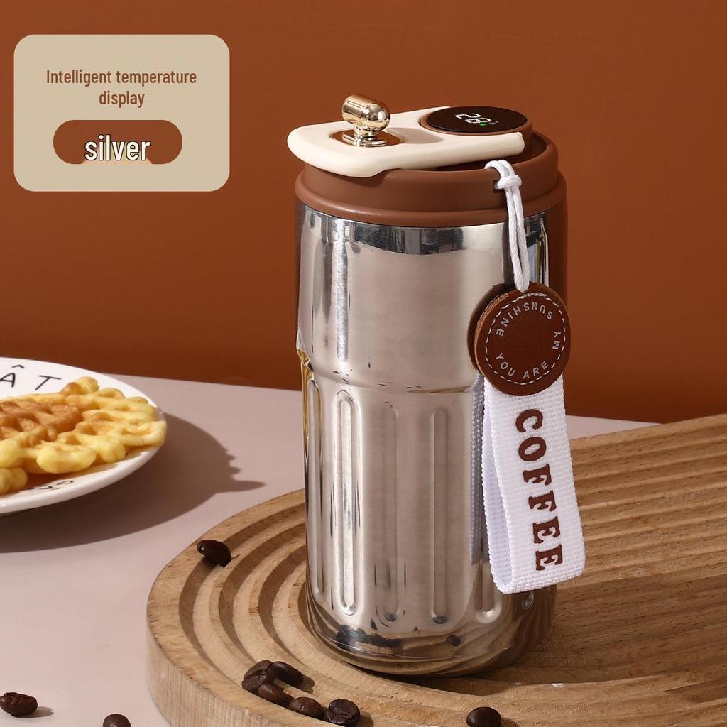 Premium 316 Stainless Steel Thermos: Temperature-Display Portable Vacuum Coffee Cup with Business Meeting Laser Engraving Gift Option