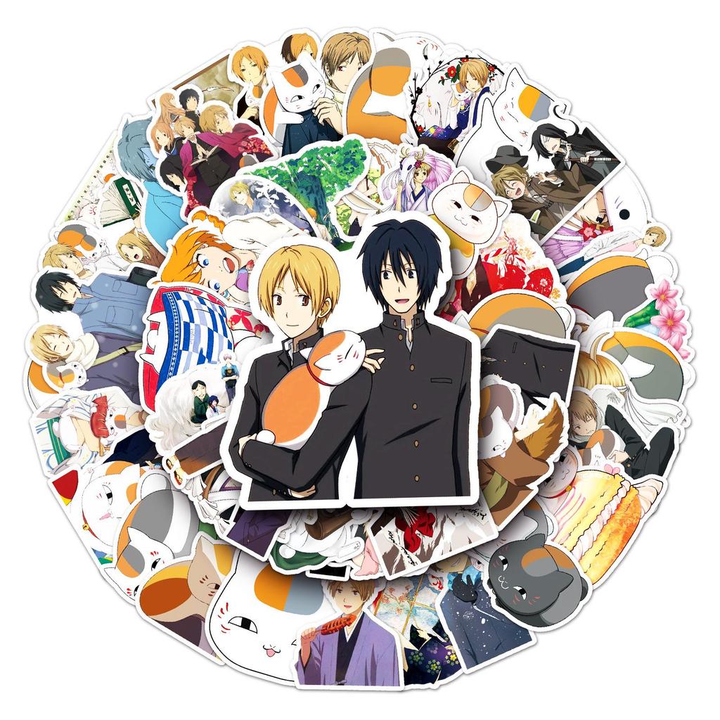 50 Natsume's Book of Friends Anime Stickers: Graffiti, DIY, Waterproof for Skateboards, Phones, and Suitcases