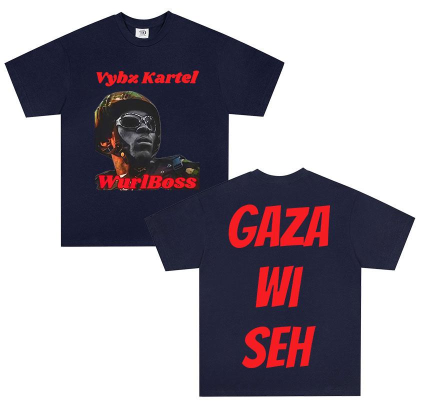 Rapper Vybz Kartel 2025 New Album T Shirts Unisexs Fashion Hot Sale Cotton Tshirts Vintage Oversized Short Sleeve Tees Streetwear