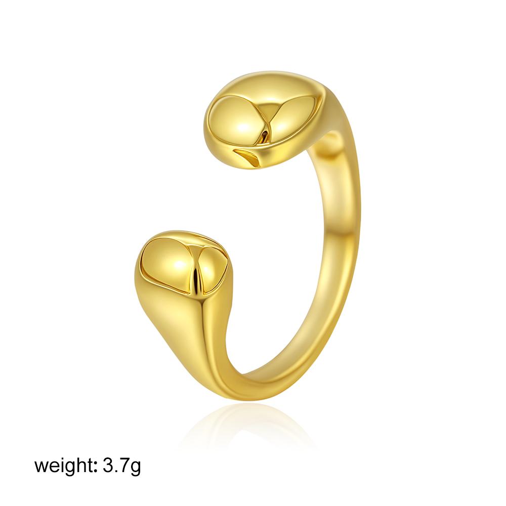 

18K Gold Plated Geometric Open Rings Punk Glossy Waterdrop Teardrop Metal Finger Ring Retro Aesthetic Zircon Wholesale Anillos opening
