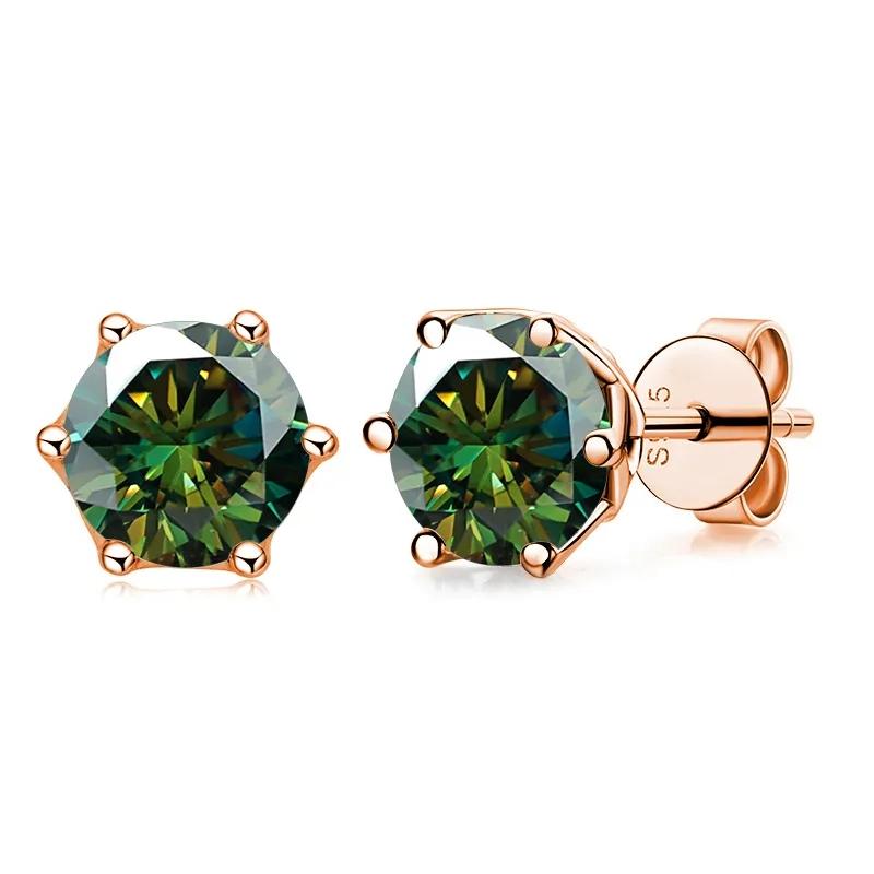 Pendientes de botón de moissanita GRA de 0,5 ct-1 ct color D certificados Diamante creado en laboratorio Plata 925 Chapado en oro Joyería para bodas