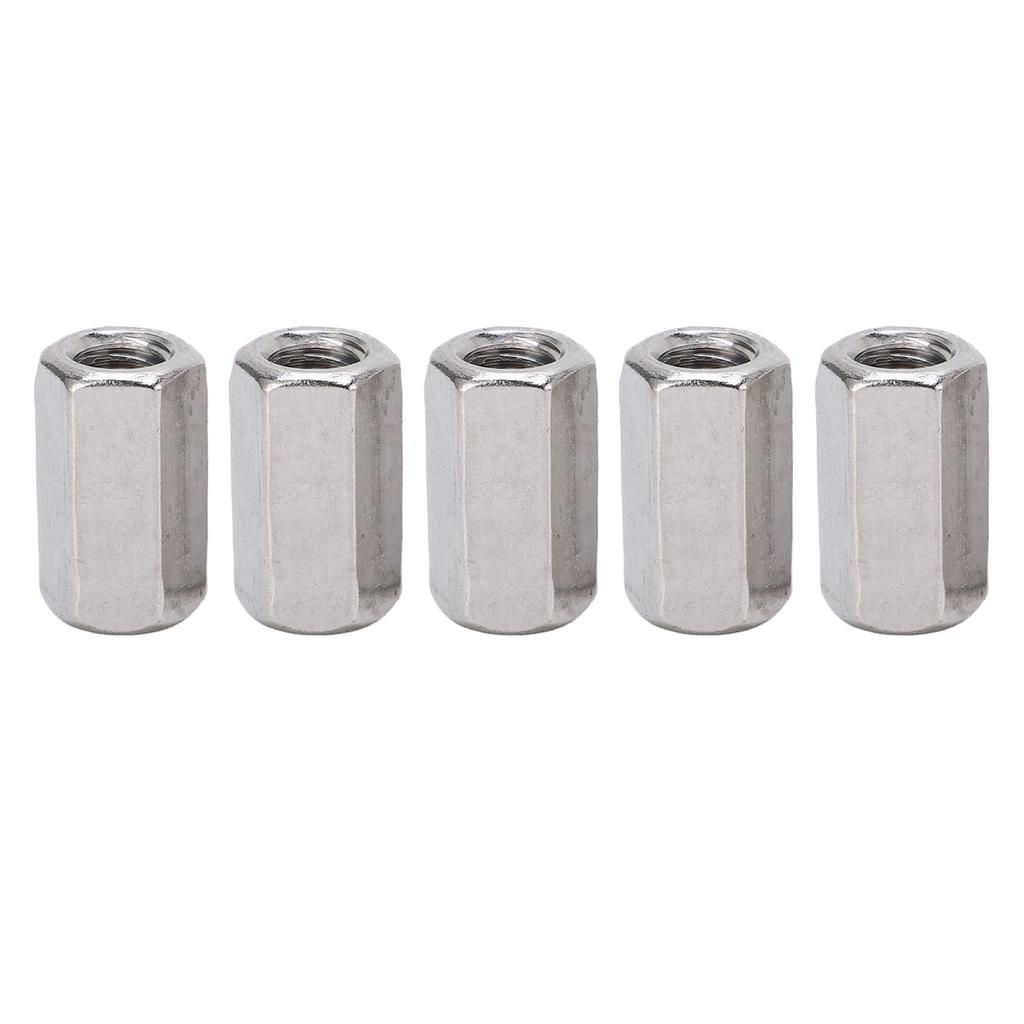 5PCS Metric Hex Coupling Nut M12 X 1.75 19 L35mm Stainless Steel Long Rod Coupling Hex Nut for Hanging