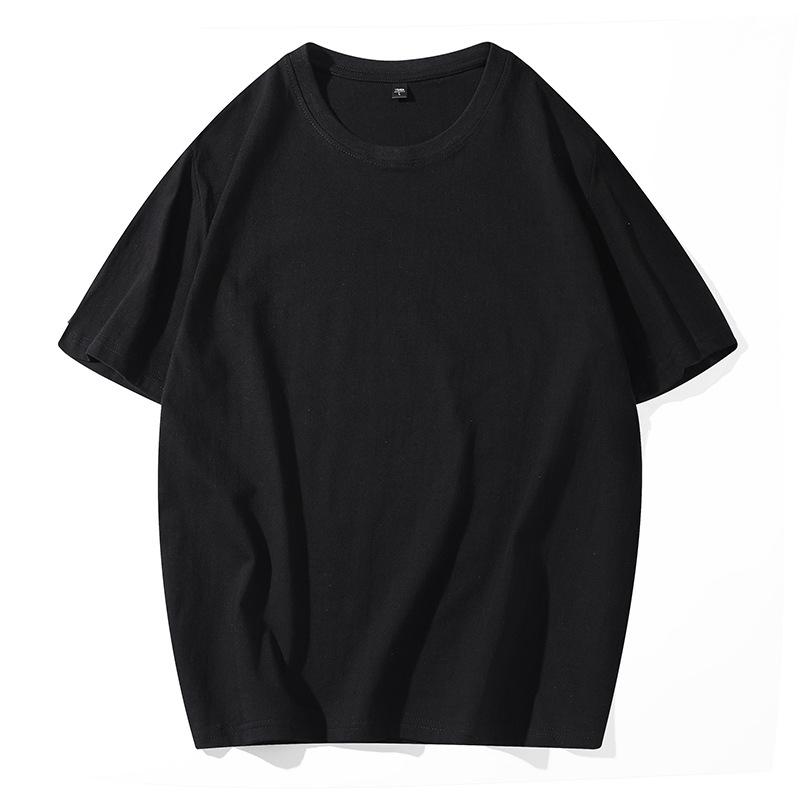 Short-sleeved T-shirt Hong Kong style loose T-shirt pure cotton half-sleeved men's short-sleeved small shoulder-length combed couple T-shirt