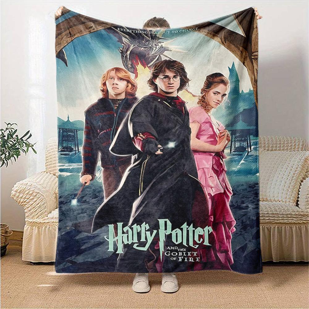 1pc Harry Potter, Goblet of Fire Flannel Blanket Soft Warm Throw for Home, Office, Travel, All-Season Cozy Bedding Gift L1399
