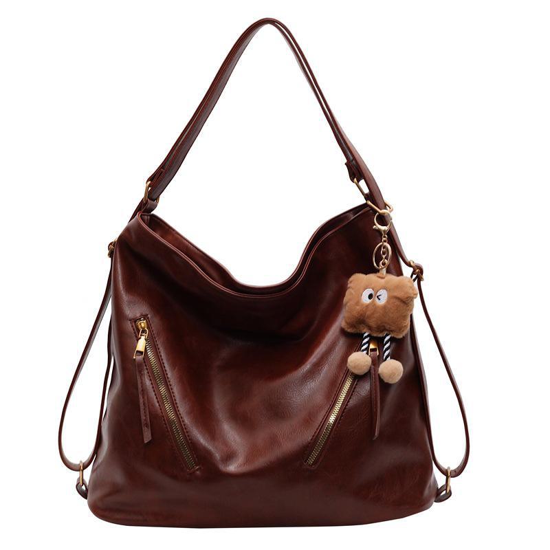 Women's 2025 Retro Casual Crossbody Tote Backpack - Large Capacity, Versatile for Commuting