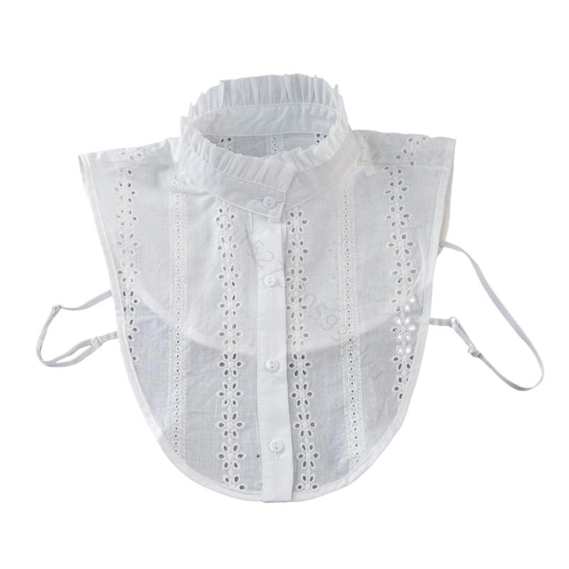 Элегантная белая кружевная съемная воротничок-полурубашка для женщин Модная одежда XXFB