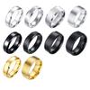 6mm 8mm Stainless Steel Rings Gold Color Brushed Surface Wedding Ring for Men Women Couple Engagement Finger Jewelry Gifts