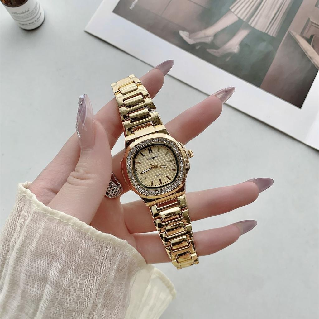Alloy Steel Belt Pointer Women's Square Watch Watch Watch