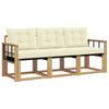 Outdoor Sofa Set with Cushions 3 Pcs White and Cream