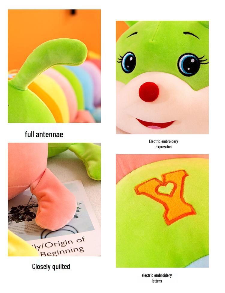 Colorful Caterpillar Plush Toy - Large Sleeping Pillow for Girls
