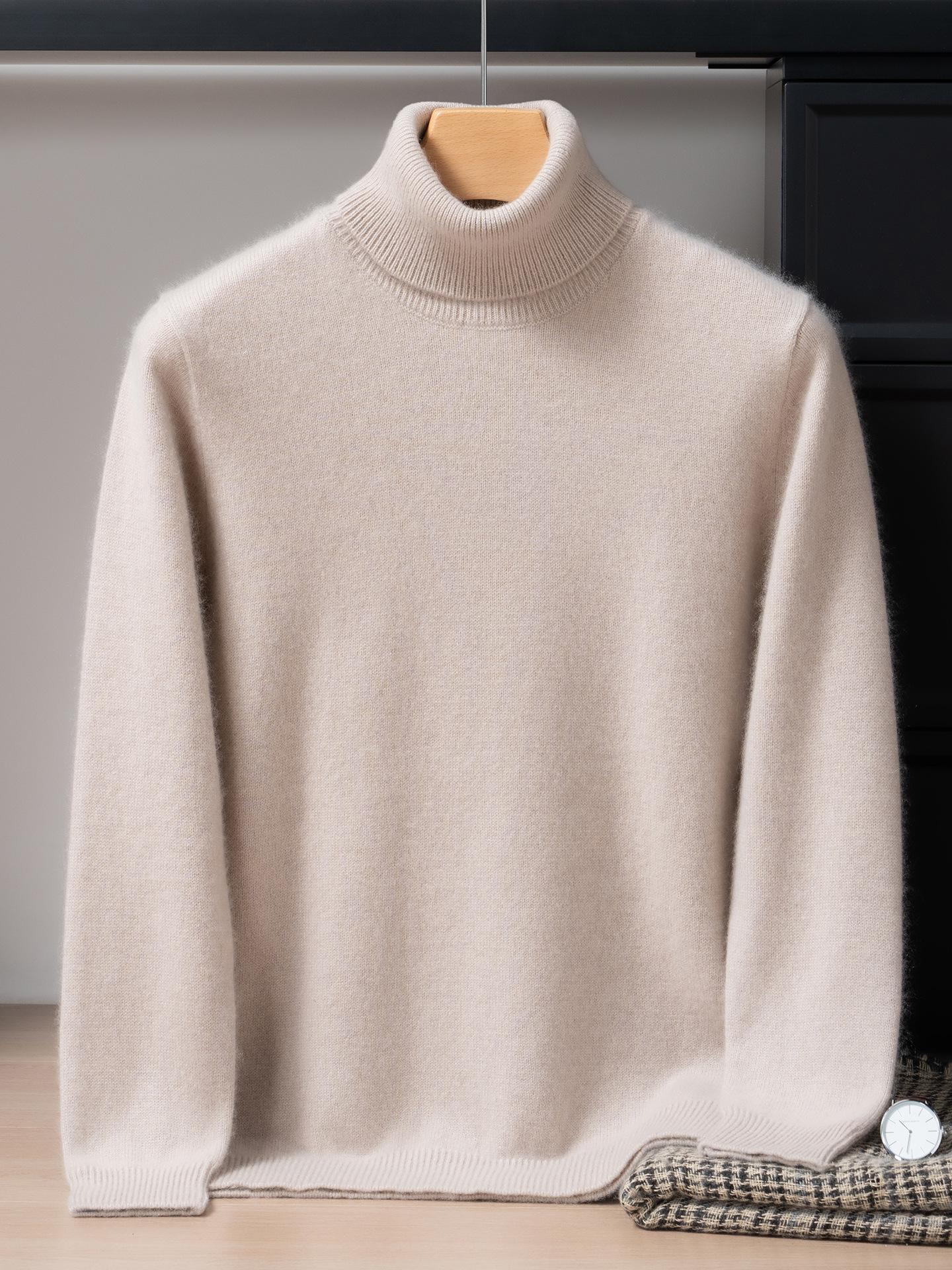 

2025 new pure cashmere shirt men s high lapel thickened sweater solid color versatile cashmere knitting S
