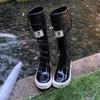 Outdoor wild bird rain boots women's long boots knight boots long boots summer waterproof rain shoes high boots niche brown boots