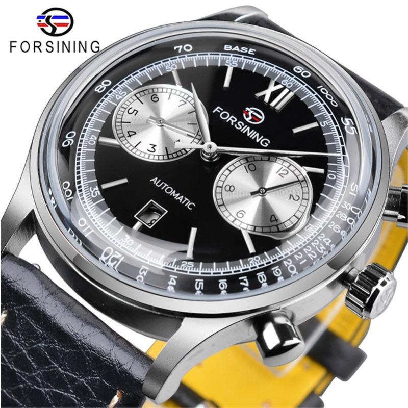 Forsining Men's Fashion Leisure Shanghai Movement Automatic Manipulator GMT1247-9-A
